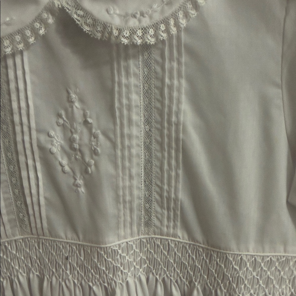 Beautiful Feltman Bros White Smocked Dress with Embroidered Detail - Picture 8 of 13